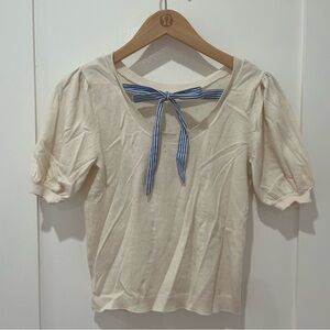 J.Crew Short-Sleeve Tie-Back Sweater